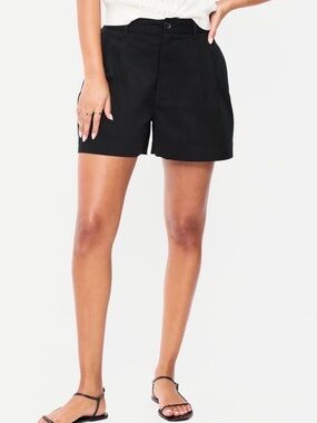 Old Navy Women’s High Rise OG Chino Shorts Large Black Pockets 3.5” Inseam
